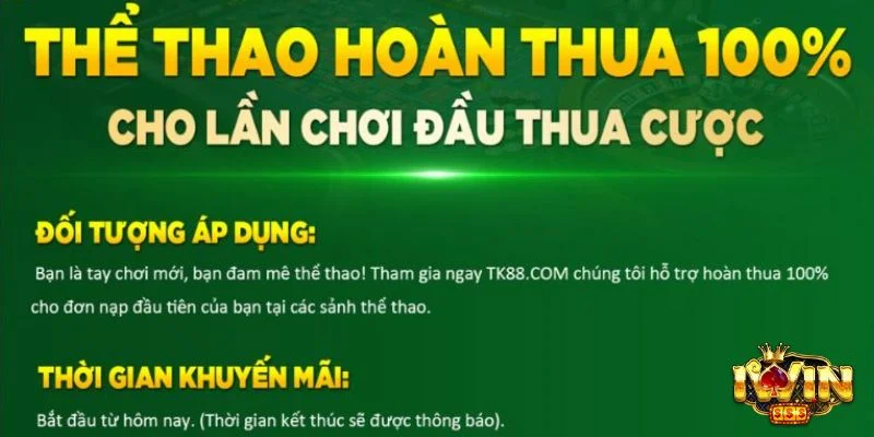 Hoàn Trả Thể Thao IWIN - Ưu Đãi Hoàn Tiền Cược Lên Đến 3% 1 Khuyến mãi hoàn trả thể thao IWIN giúp hội viên có vốn trải nghiệm dịch vụ.